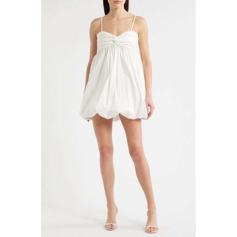 LIKELY NWT Serefina Mixed Media Bubble Mini Dress White Size 10 Msrp$298